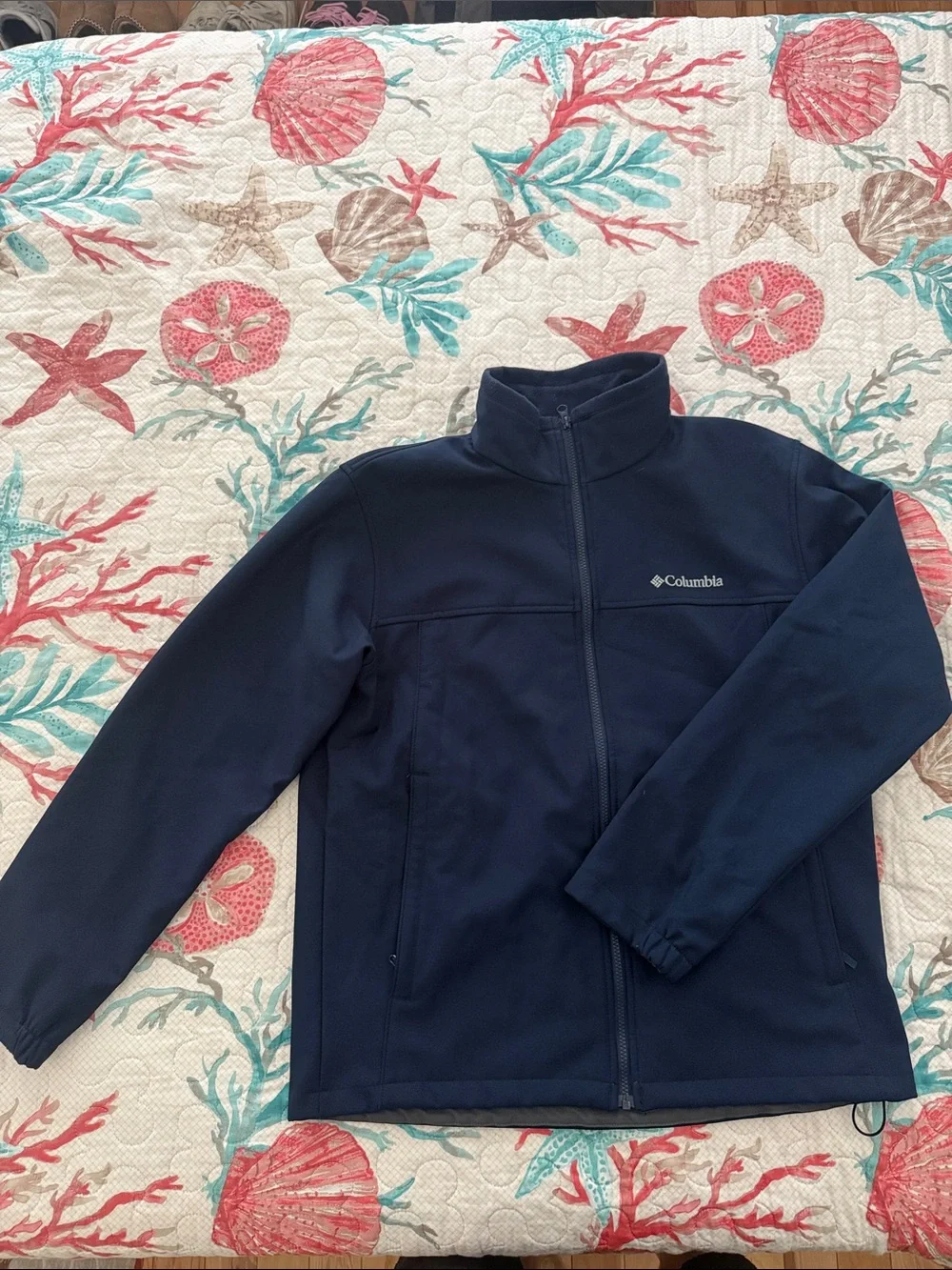 Columbia Dark Blue Full-Zip Softshell Jacket